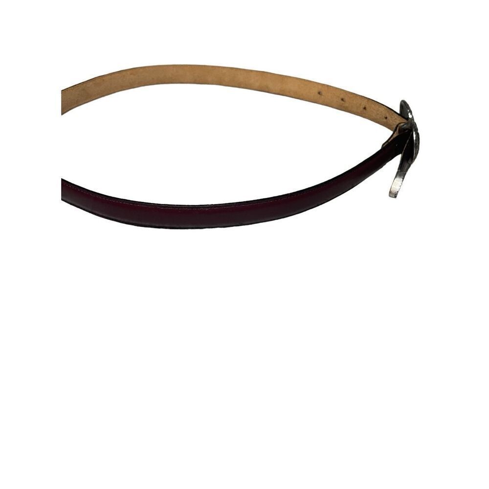 Justin Vintage 90s Heart buckle Top Grain Cowhide Leather Belt Women’s Size 30 - Picture 4 of 5